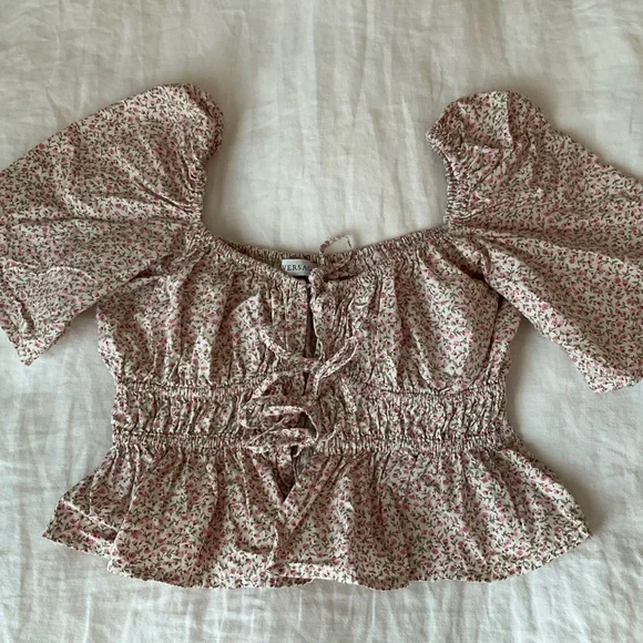 Silversaga Ida floral ditsy cotton peplum blouse, xs/small, like Doen - Picture 2 of 8